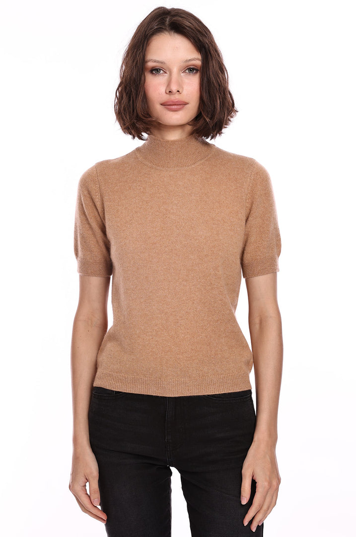 Cashmere Short Sleeve Neck Top