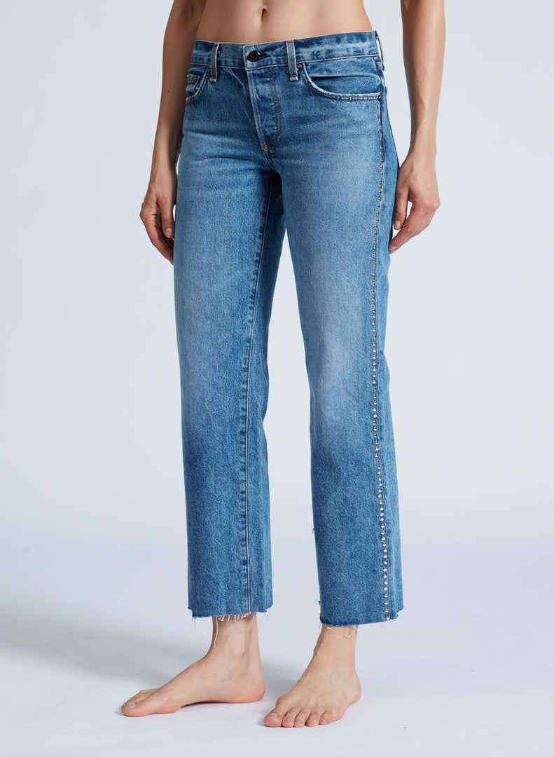 Low Rise Straight Studded